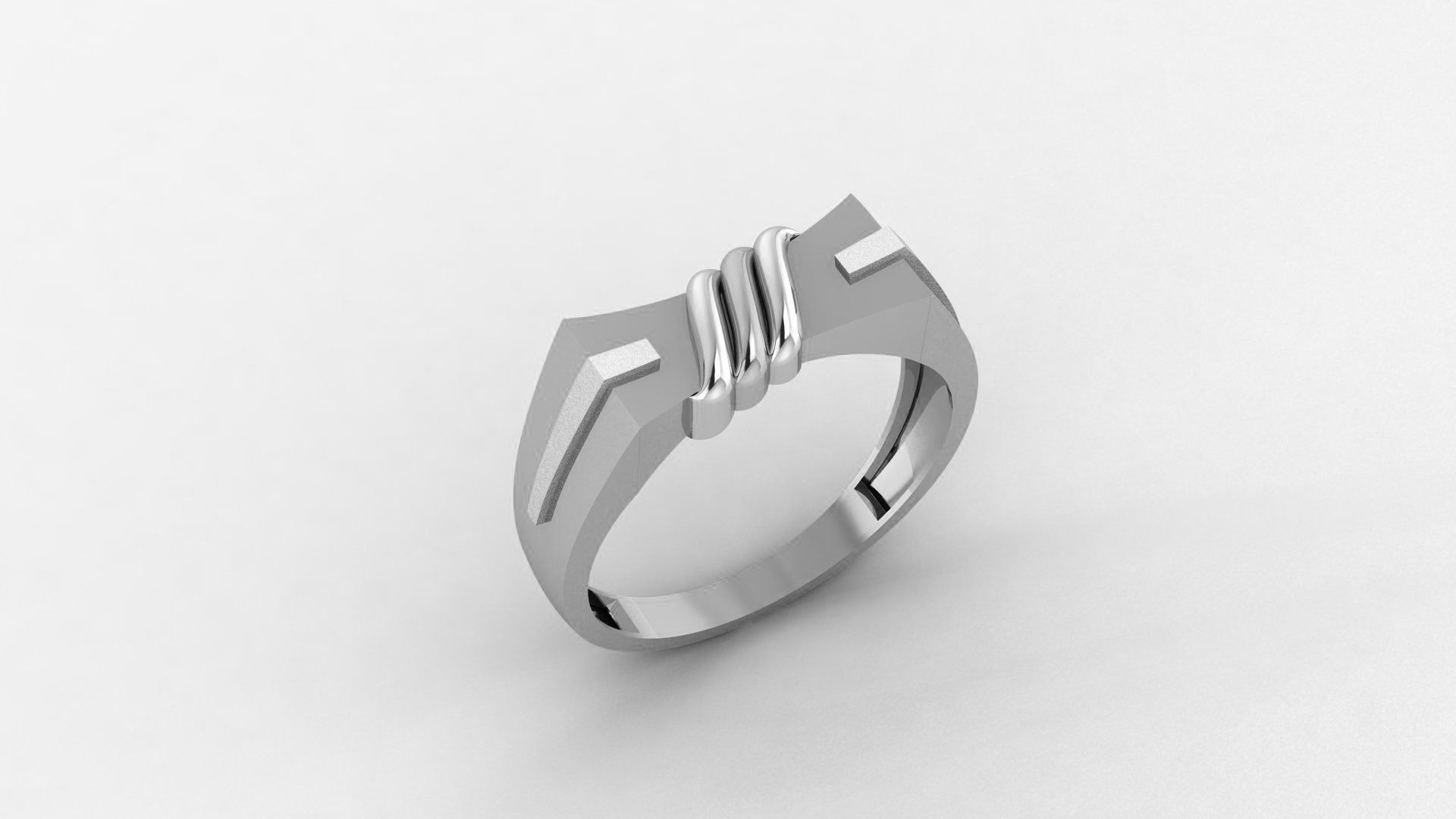Plain Gold Light weight minimalist Mens Band Ring 3dm stl  3D print model_2