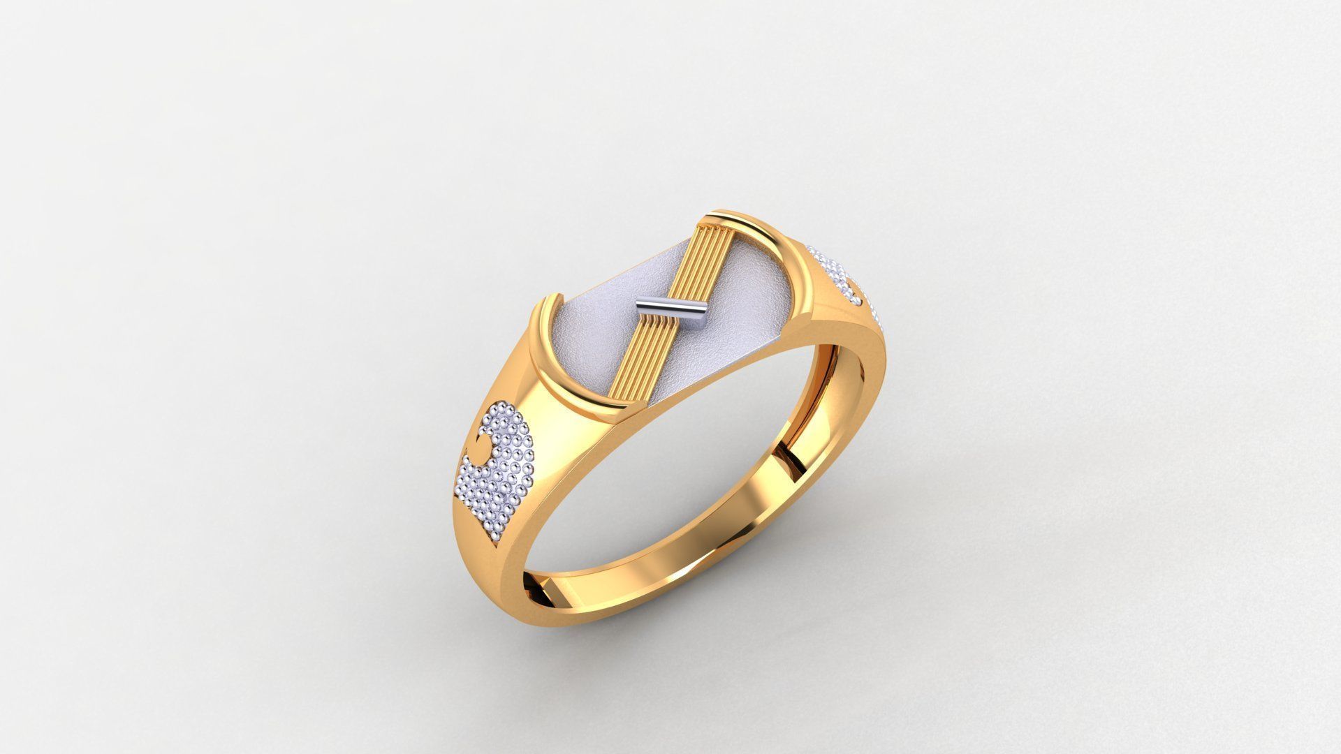 Plain Gold Light weight minimalist Mens Band Ring 3dm stl  3D print model_1