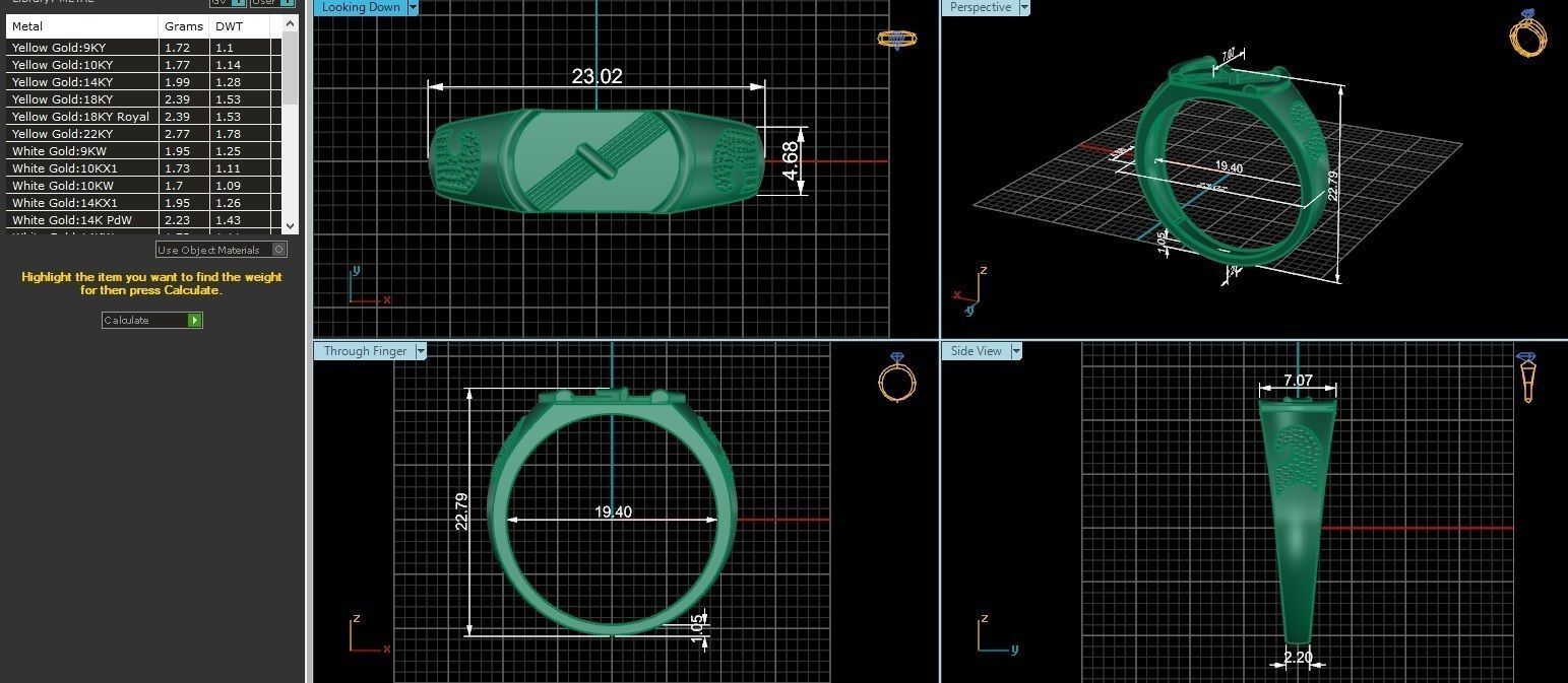Plain Gold Light weight minimalist Mens Band Ring 3dm stl  3D print model_3