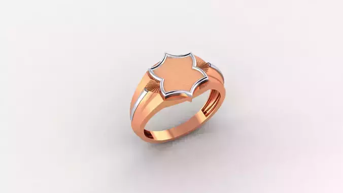 Signet Plain Gold Light weight minimalist Mens Band Ring