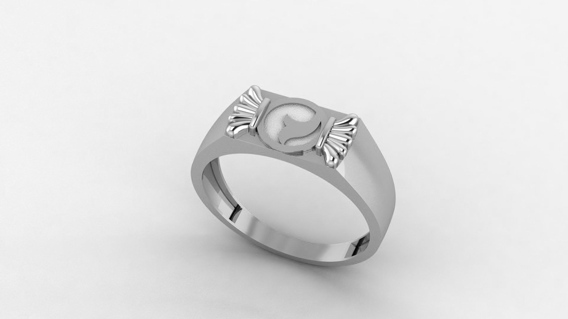 Artistic Plain Gold Light weight minimalist Mens Band Ring 3D print model_2