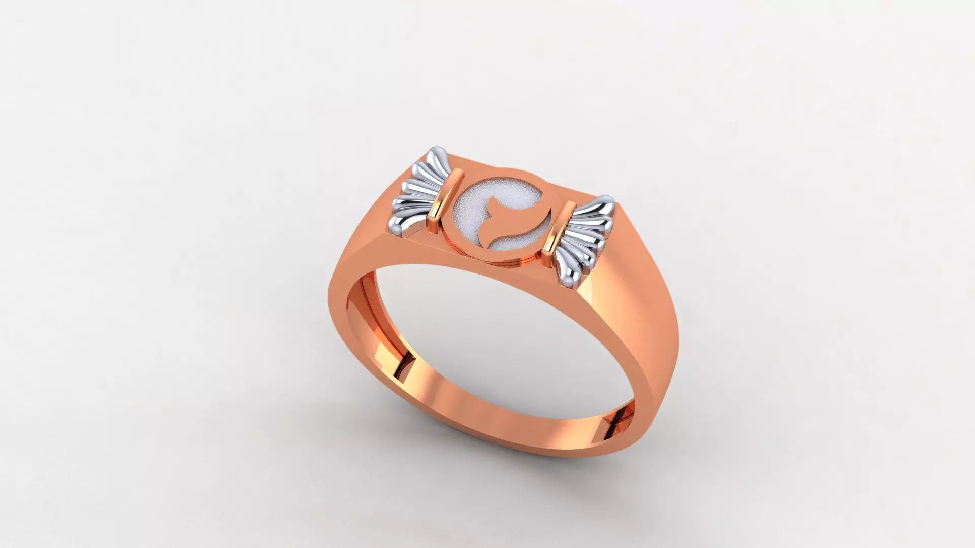 Artistic Plain Gold Light weight minimalist Mens Band Ring 3D print model_0