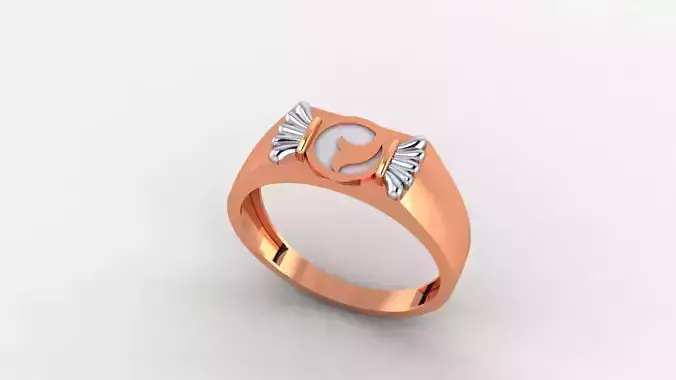 Artistic Plain Gold Light weight minimalist Mens Band Ring 3D print model