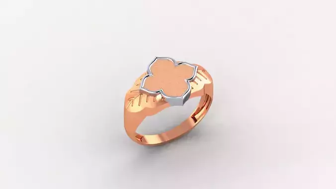 Signet Plain Gold Light weight minimalist Mens Band Ring 