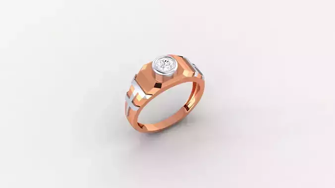 Solitaire Light weight minimalist Mens Band Ring 3dm stl 