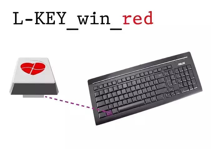 L-key Win Red 3D print model