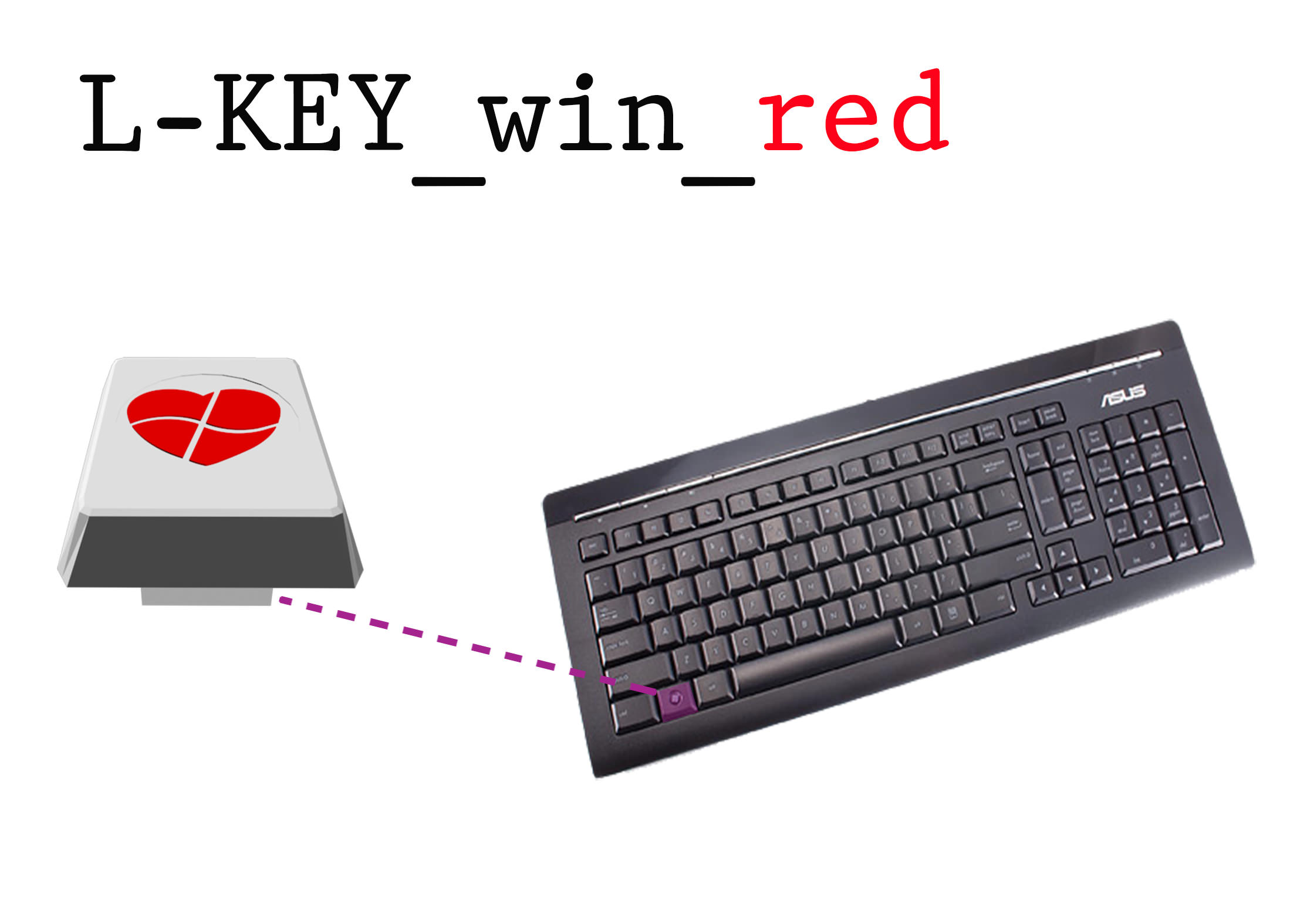 L-key Win Red 3D print model_1