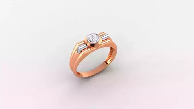 Solitaire Light weight minimalist Mens Band Ring 3dm stl 