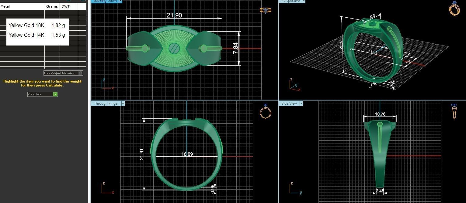 Screw Head Plain Gold Light weight minimalist Mens Band Ring 3D print model_3