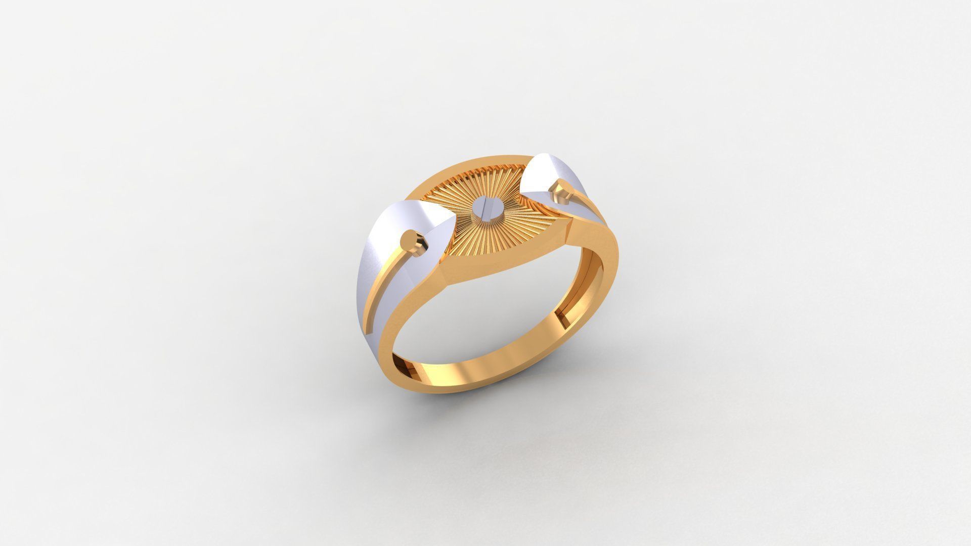 Screw Head Plain Gold Light weight minimalist Mens Band Ring 3D print model_1