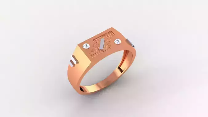 Nail Head Plain Gold Light weight minimalist Mens Band Ring 3dm 3D print model