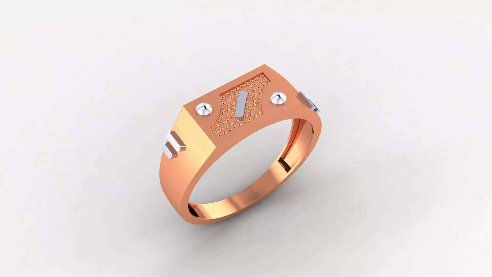 Nail Head Plain Gold Light weight minimalist Mens Band Ring 3dm 3D print model_0