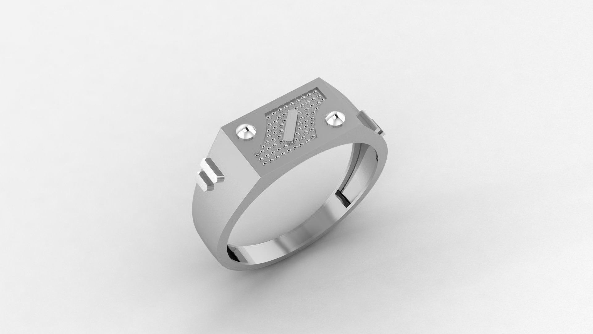 Nail Head Plain Gold Light weight minimalist Mens Band Ring 3dm 3D print model_2