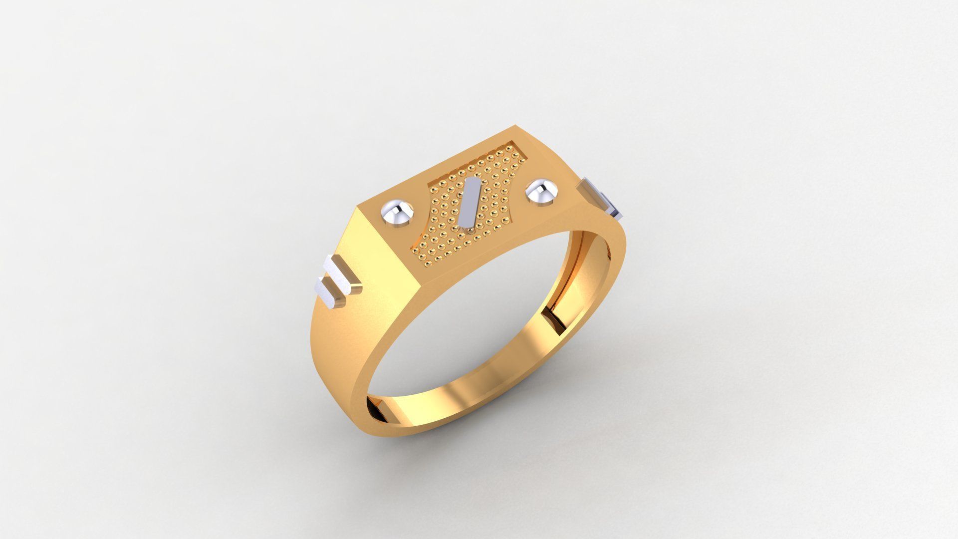 Nail Head Plain Gold Light weight minimalist Mens Band Ring 3dm 3D print model_1