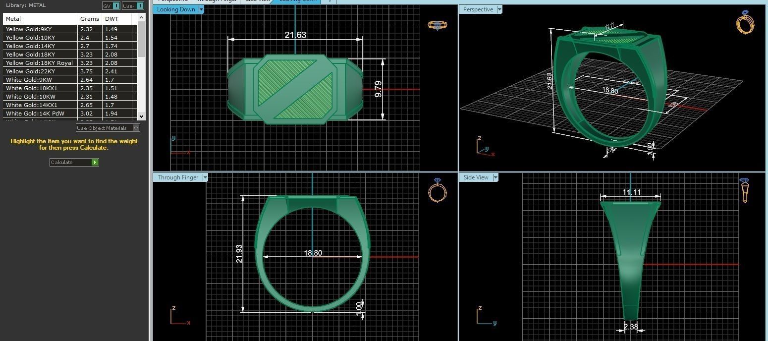 Plain Gold Light weight minimalist Mens Band Ring 3dm stl  3D print model_3