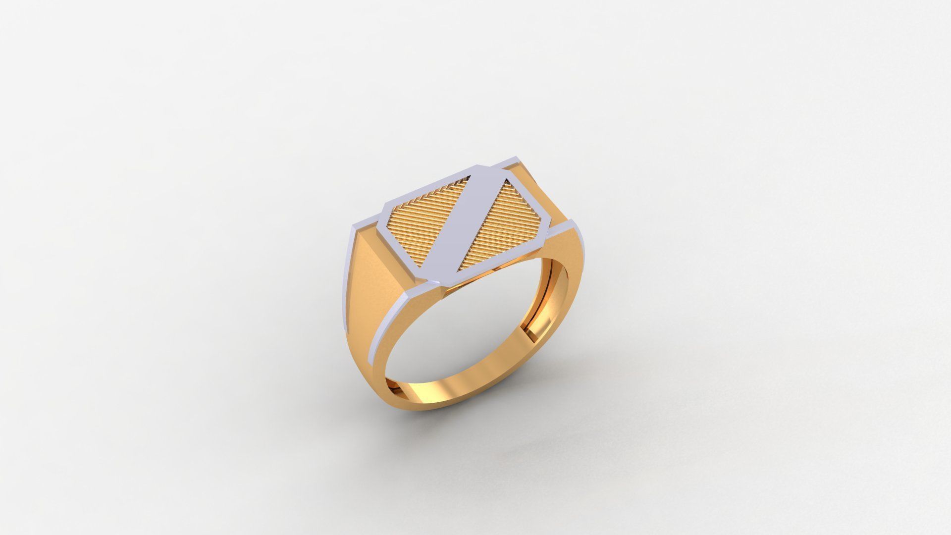 Plain Gold Light weight minimalist Mens Band Ring 3dm stl  3D print model_1