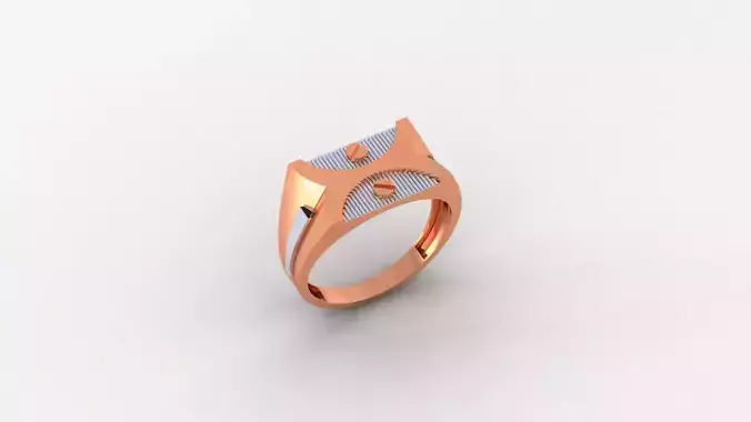 Dual Screw Head Plain Gold Light weight Mens Band Ring 3D print model