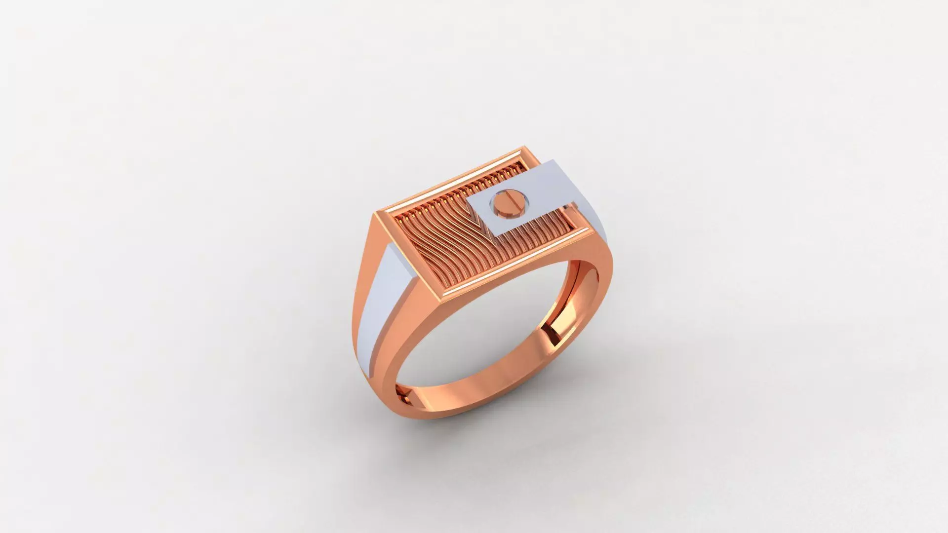 Screw Head Plain Gold Light weight minimalist Mens Band Ring  3D print model_0