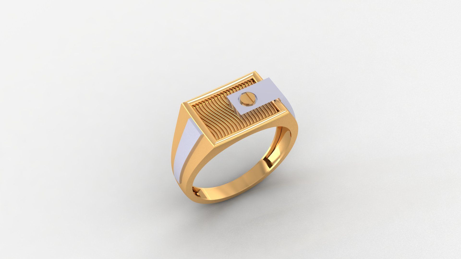 Screw Head Plain Gold Light weight minimalist Mens Band Ring  3D print model_1