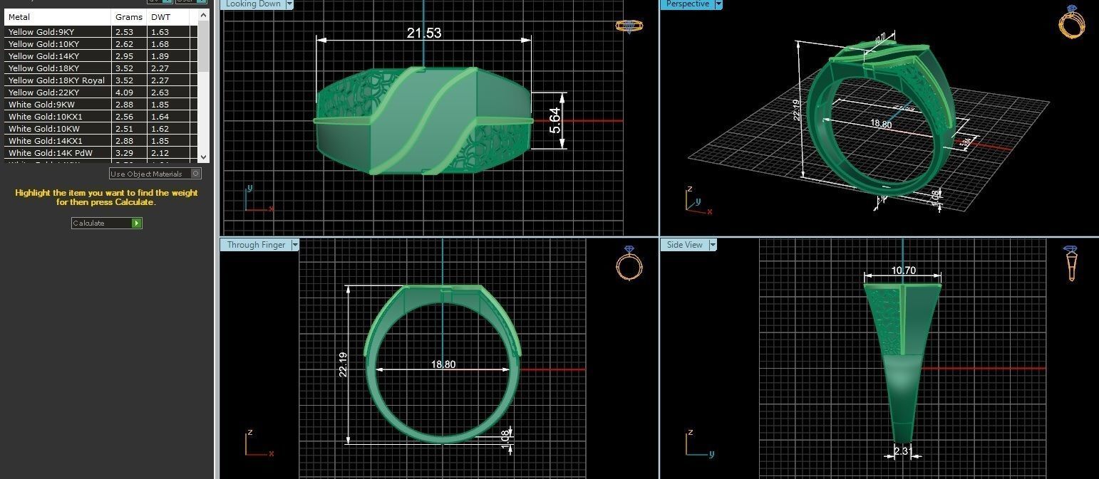Plain Gold Light weight minimalist Mens Band Ring 3dm stl  3D print model_3