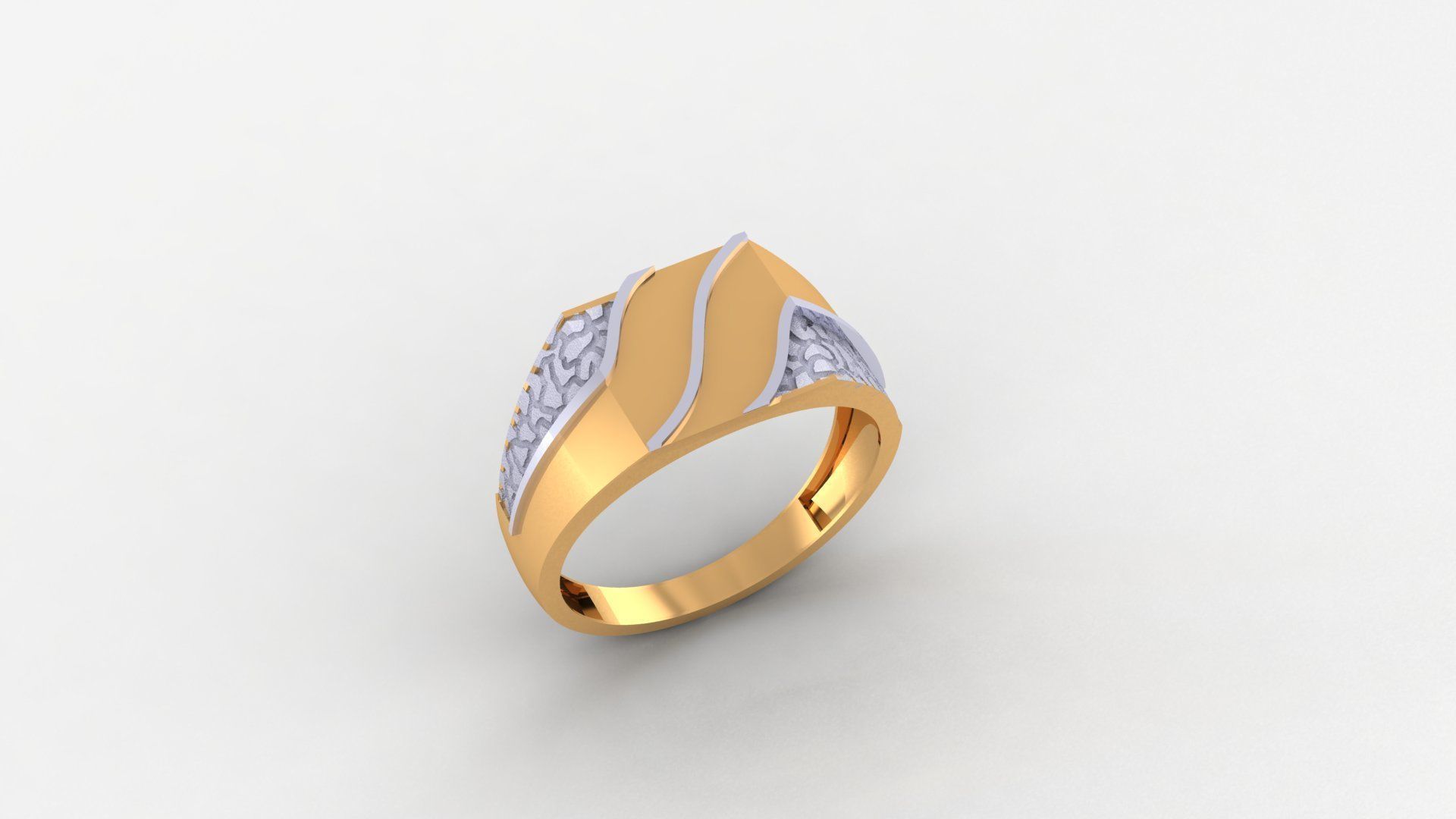 Plain Gold Light weight minimalist Mens Band Ring 3dm stl  3D print model_1
