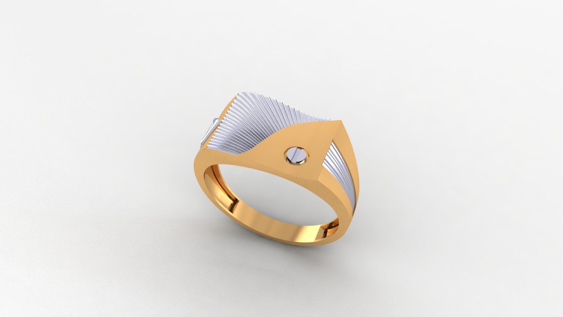 Screw Head Plain Gold Light weight minimalist Mens Band Ring 3dm 3D print model_1