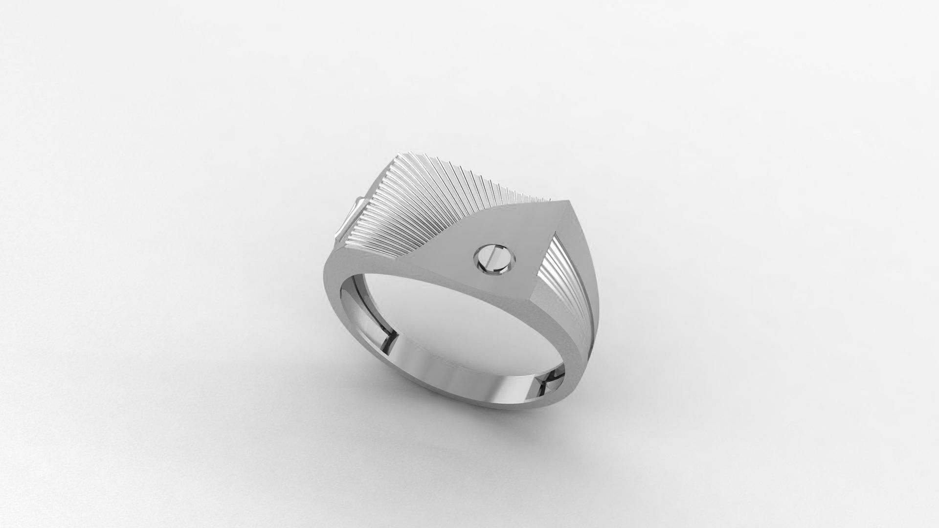 Screw Head Plain Gold Light weight minimalist Mens Band Ring 3dm 3D print model_2