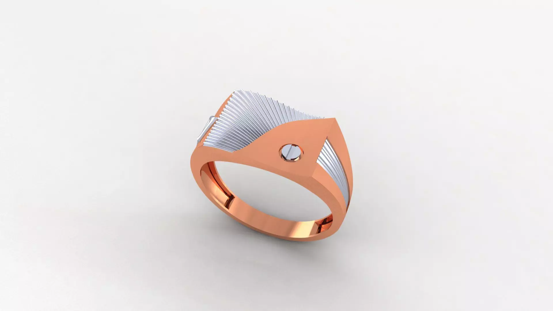 Screw Head Plain Gold Light weight minimalist Mens Band Ring 3dm 3D print model_0