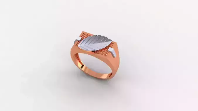 Leaf Plain Gold Light weight minimalist Mens Band Ring 3dm stl  3D print model