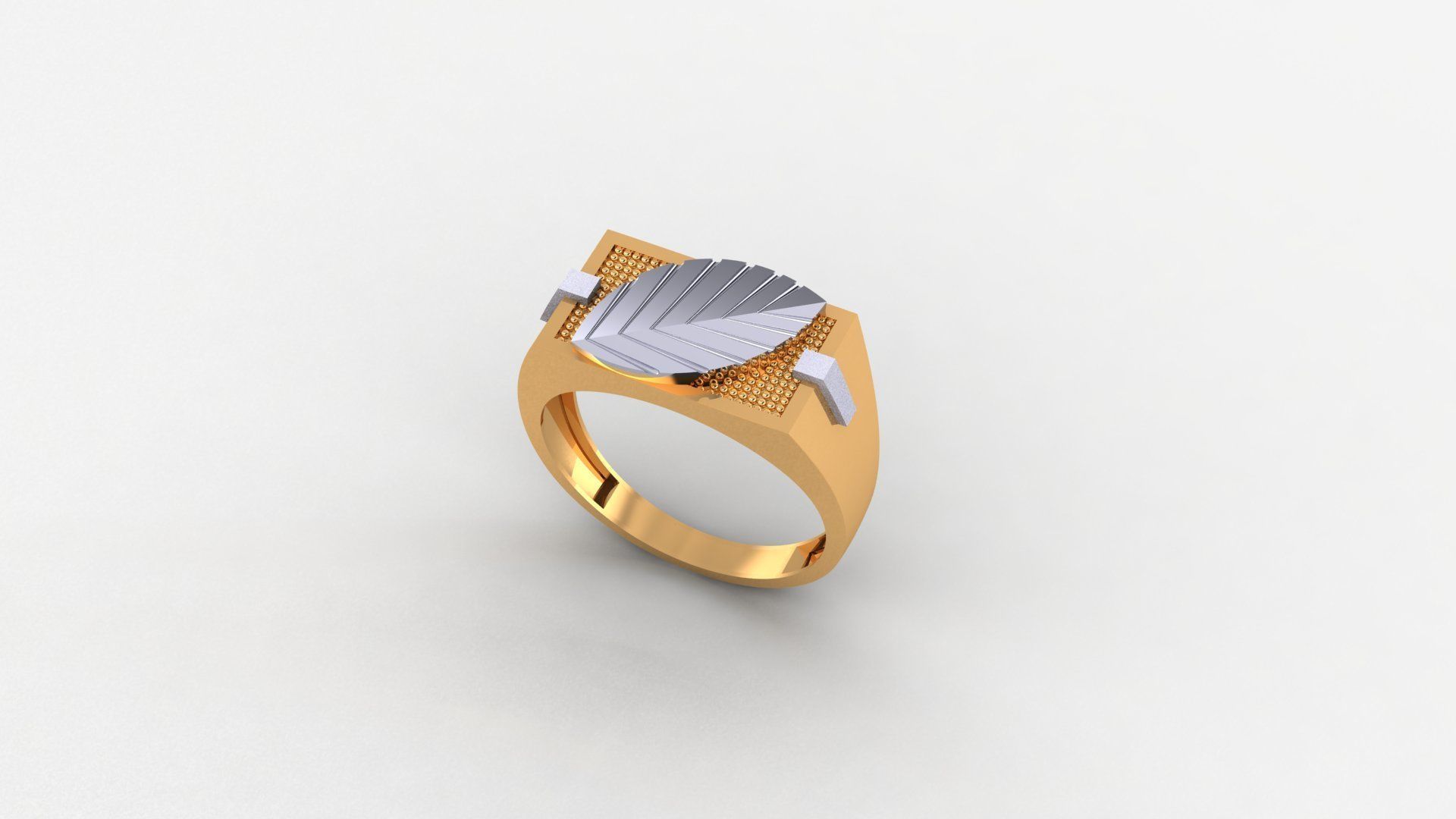 Leaf Plain Gold Light weight minimalist Mens Band Ring 3dm stl 3D print model_1