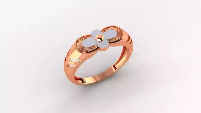 Flower Head Plain Gold Light weight minimalist Mens Band Ring 3D print model