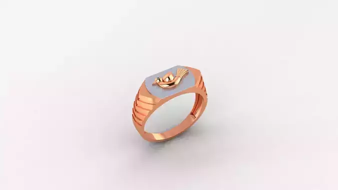 Bird Plain Gold Light weight minimalist Mens Band Ring 3dm stl  3D print model