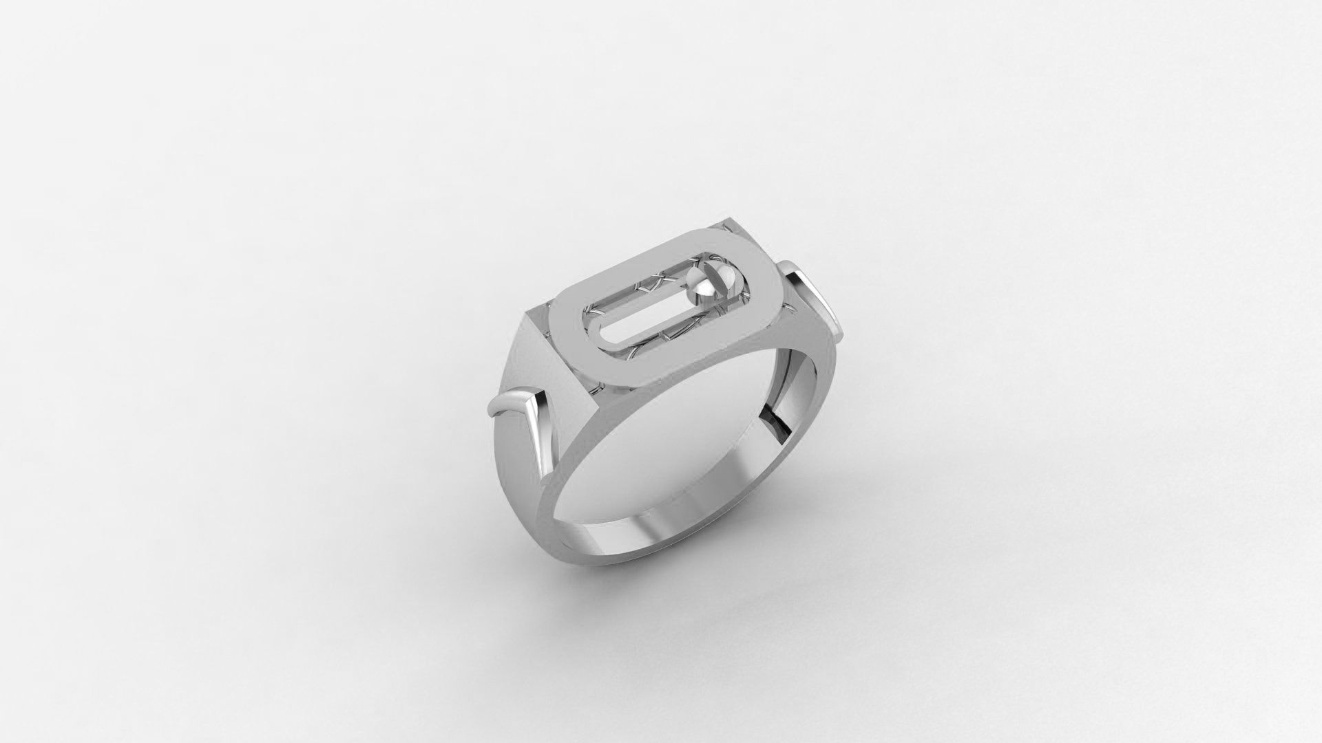 Screw Head Plain Gold Light weight minimalist Mens Band Ring 3D print model_2