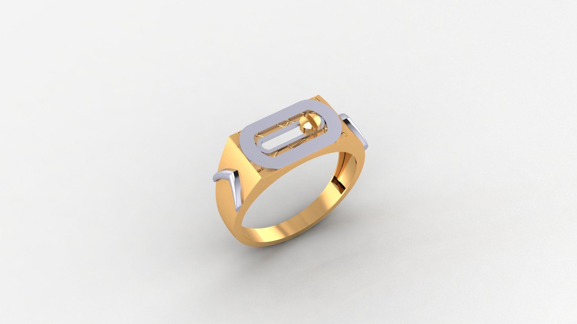 Screw Head Plain Gold Light weight minimalist Mens Band Ring 3D print model_1