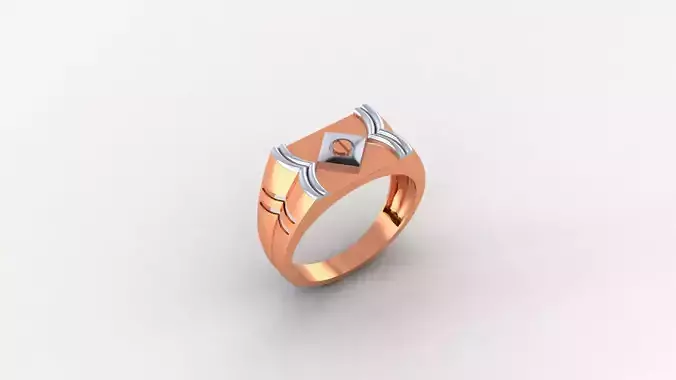 Screw Head Plain Gold Light weight minimalist Mens Band Ring  3D print model
