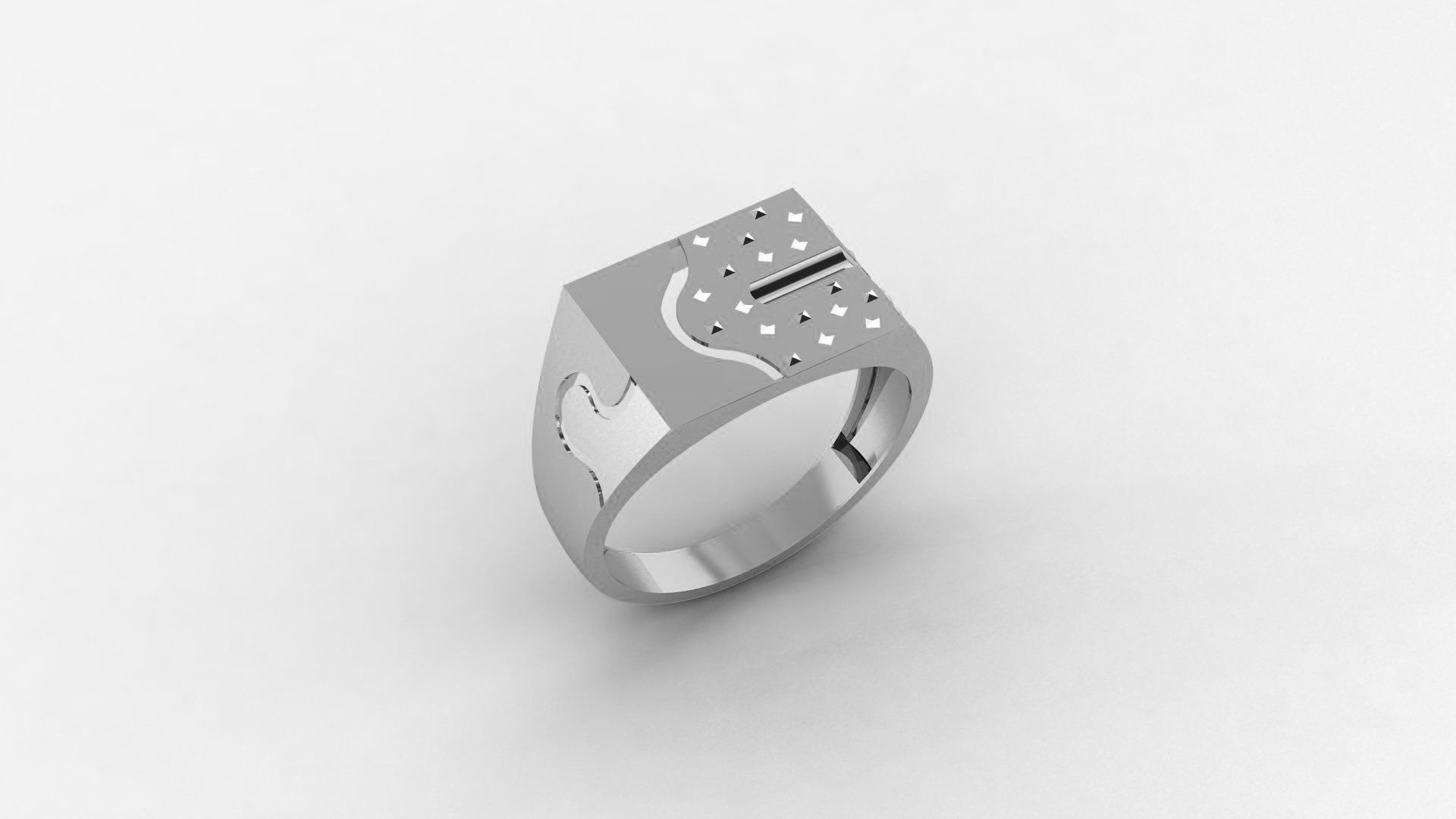 Sparkling Plain Gold Light weight minimalist Mens Band Ring 3D print model_2