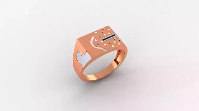 Sparkling Plain Gold Light weight minimalist Mens Band Ring