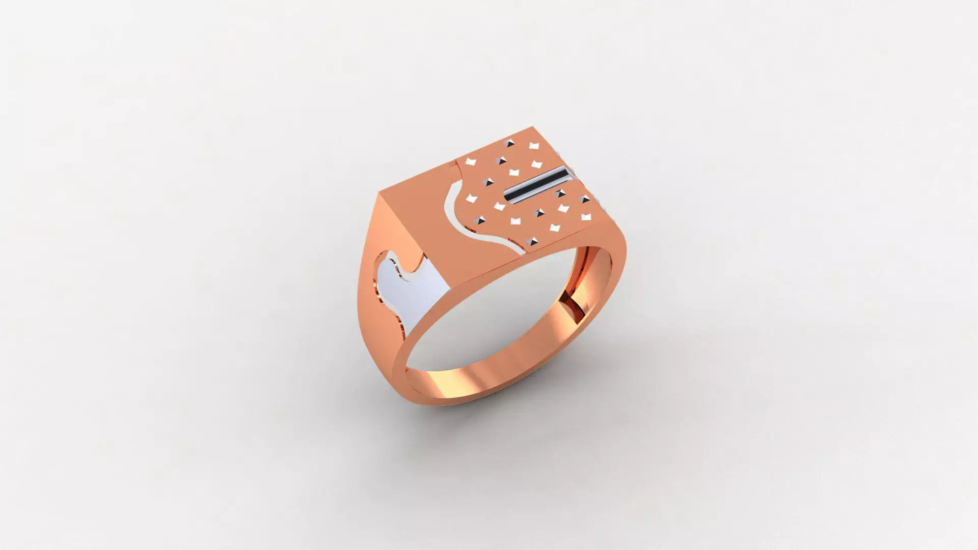 Sparkling Plain Gold Light weight minimalist Mens Band Ring 3D print model_0