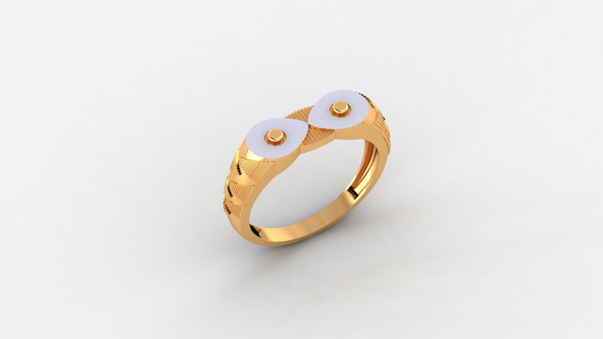 Infinity Plain Gold Light weight minimalist Mens Band Ring 3D print model_1