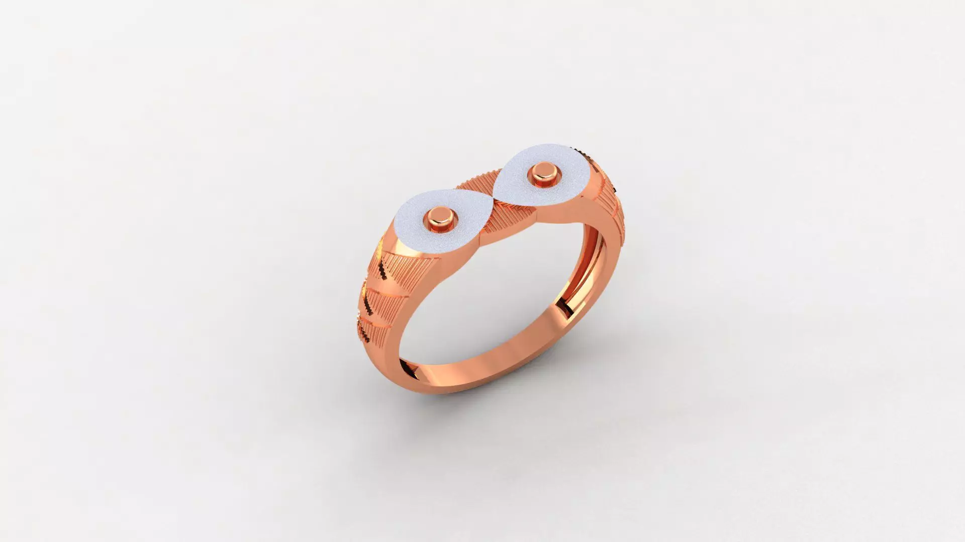 Infinity Plain Gold Light weight minimalist Mens Band Ring 3D print model_0