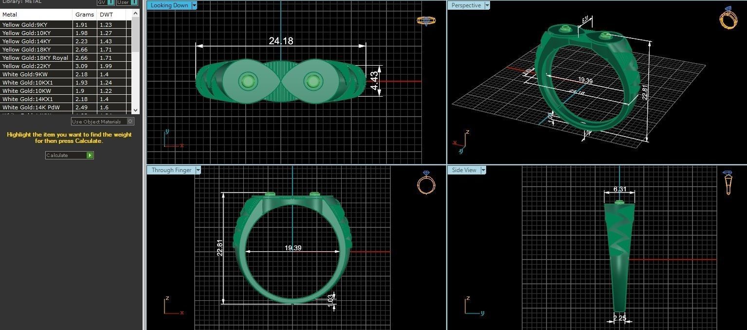 Infinity Plain Gold Light weight minimalist Mens Band Ring 3D print model_3