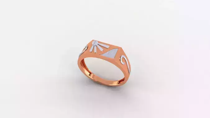 Screw Head Plain Gold Light weight minimalist Mens Band Ring 3D print model