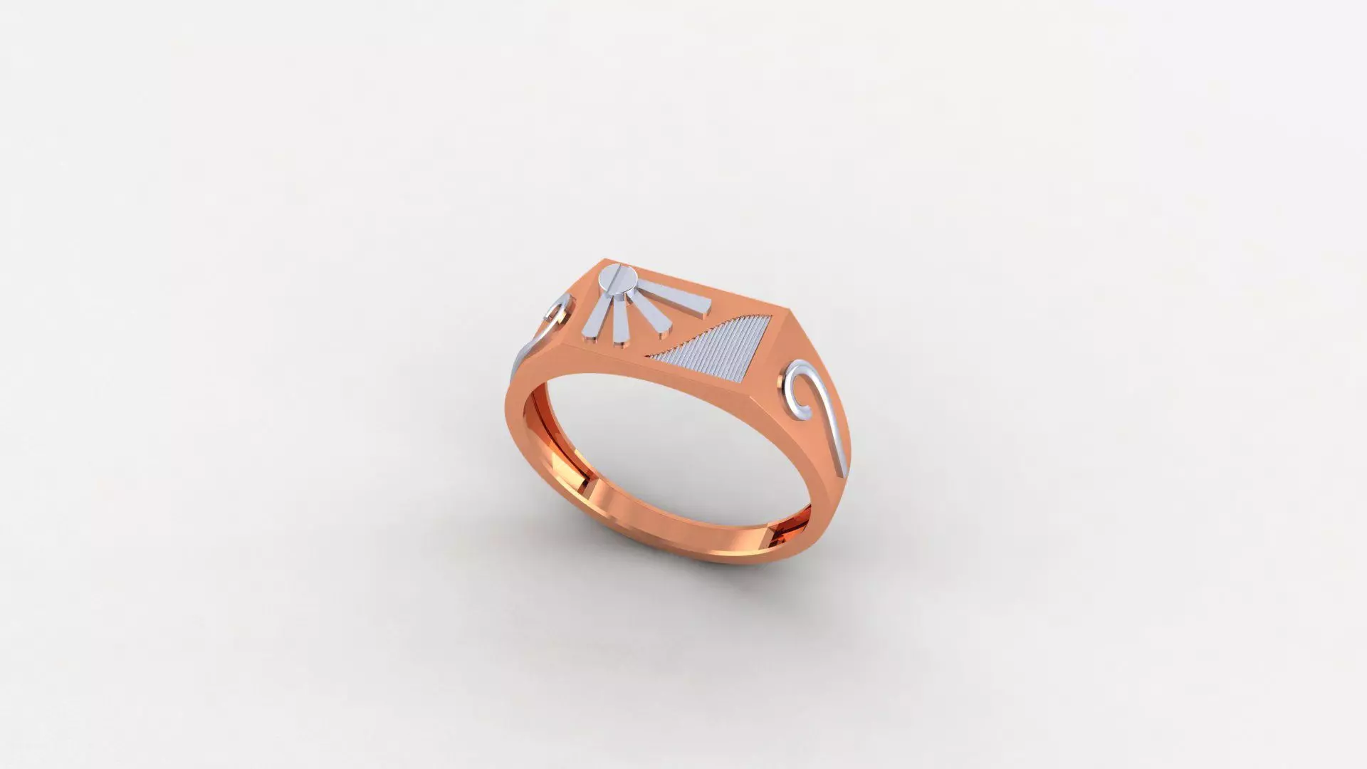 Screw Head Plain Gold Light weight minimalist Mens Band Ring 3D print model_0