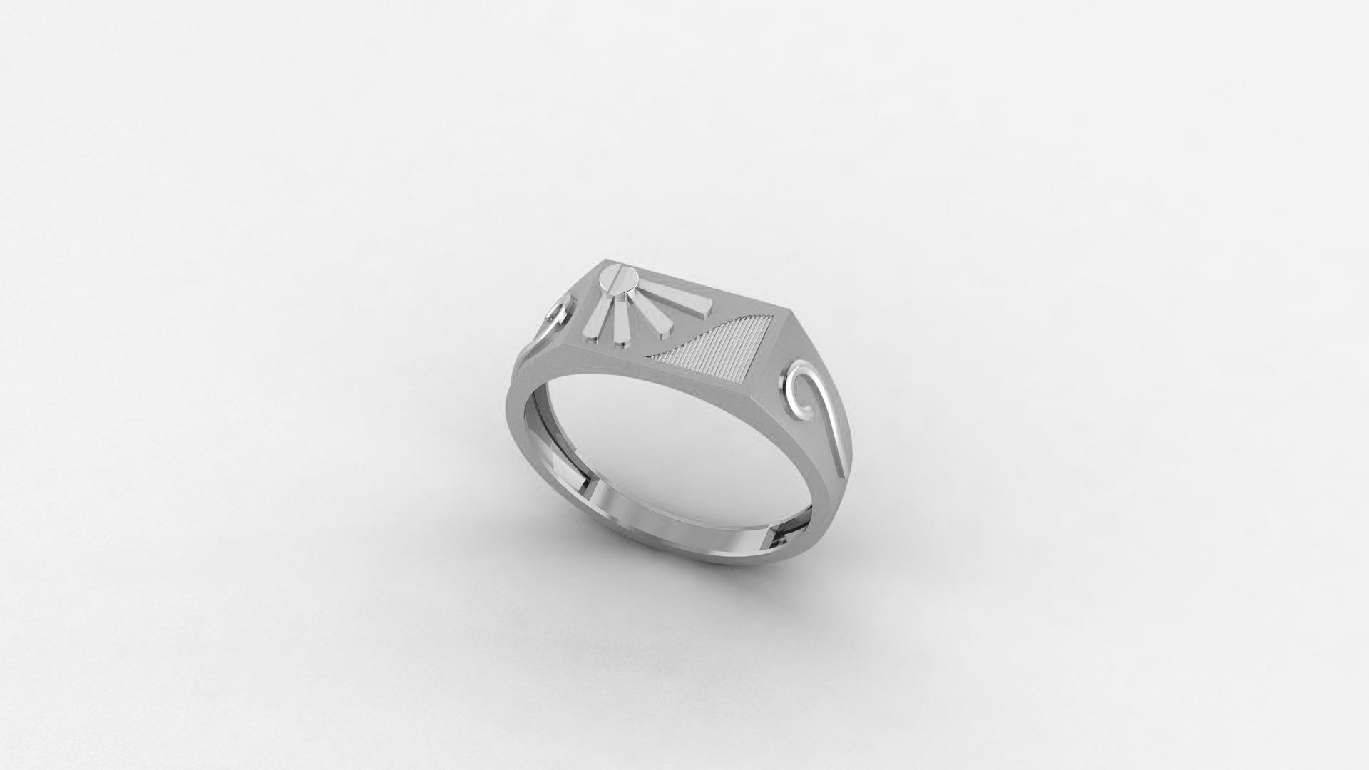 Screw Head Plain Gold Light weight minimalist Mens Band Ring 3D print model_2