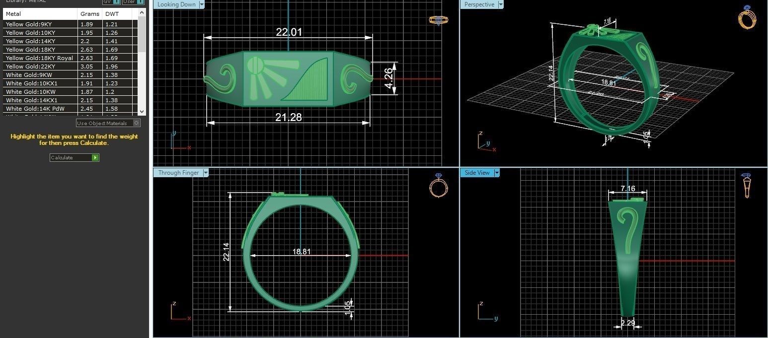 Screw Head Plain Gold Light weight minimalist Mens Band Ring 3D print model_3