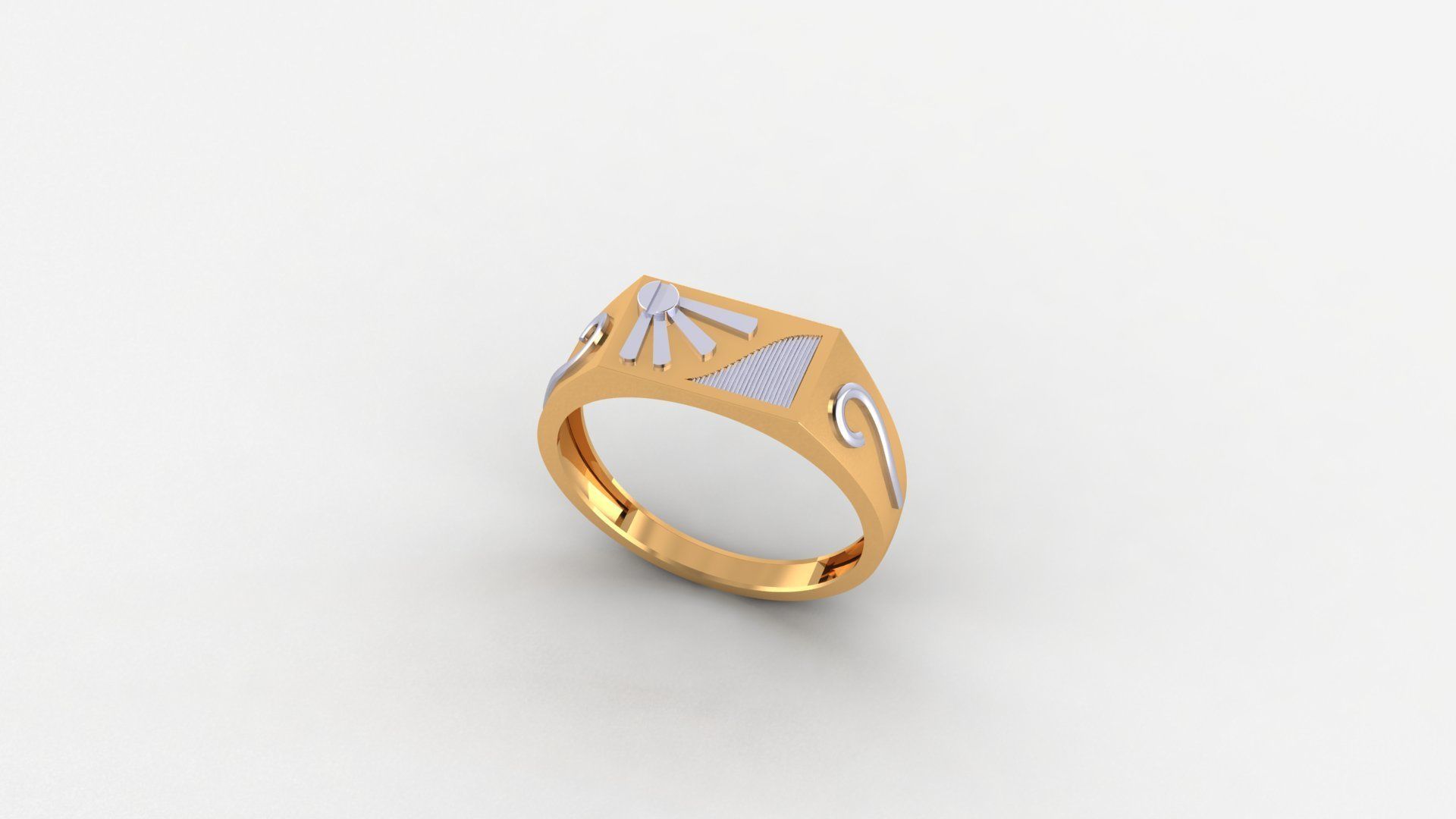 Screw Head Plain Gold Light weight minimalist Mens Band Ring 3D print model_1