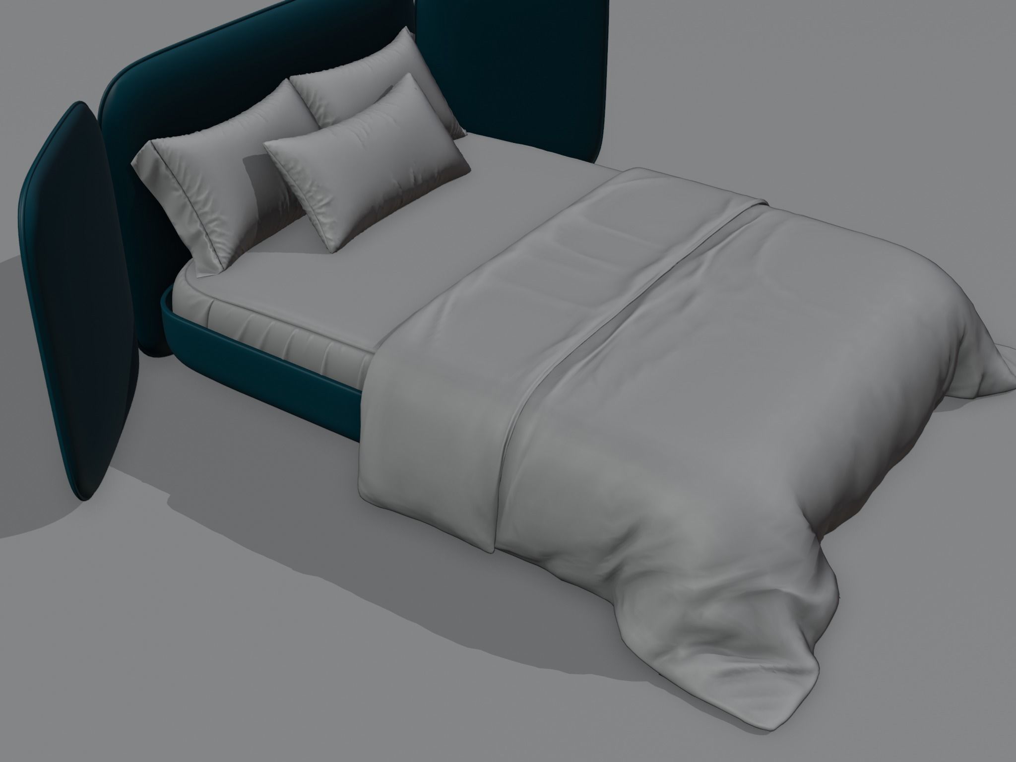 Double Bed 3 3D model_7