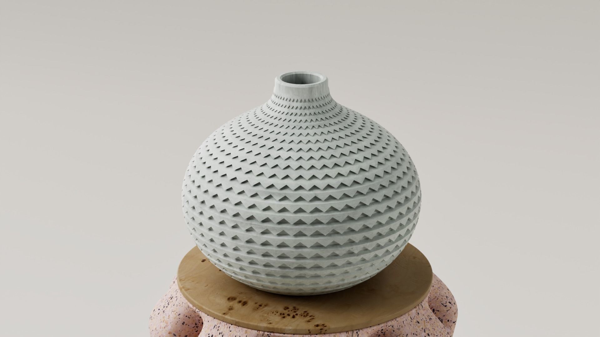 FLORERO - JARRON DECORATIVO TEXTURADO 3D print model_1