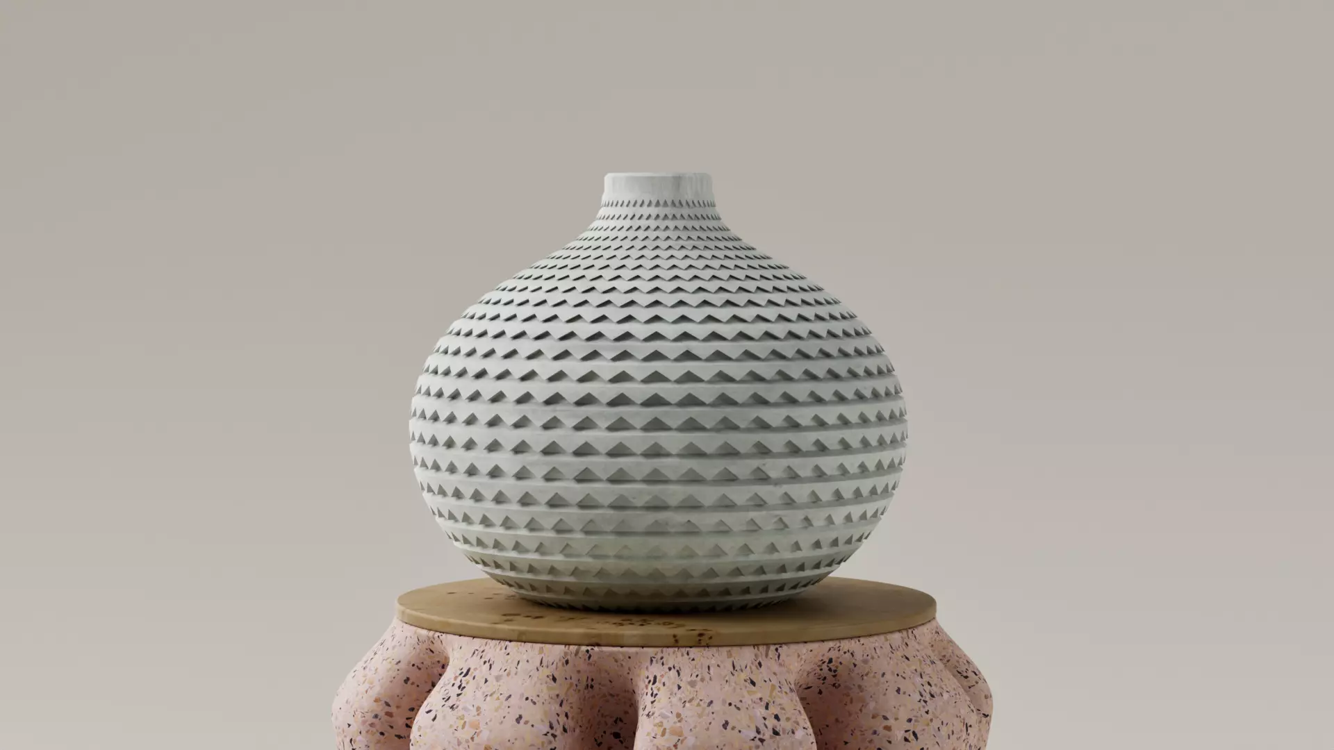 FLORERO - JARRON DECORATIVO TEXTURADO 3D print model_0