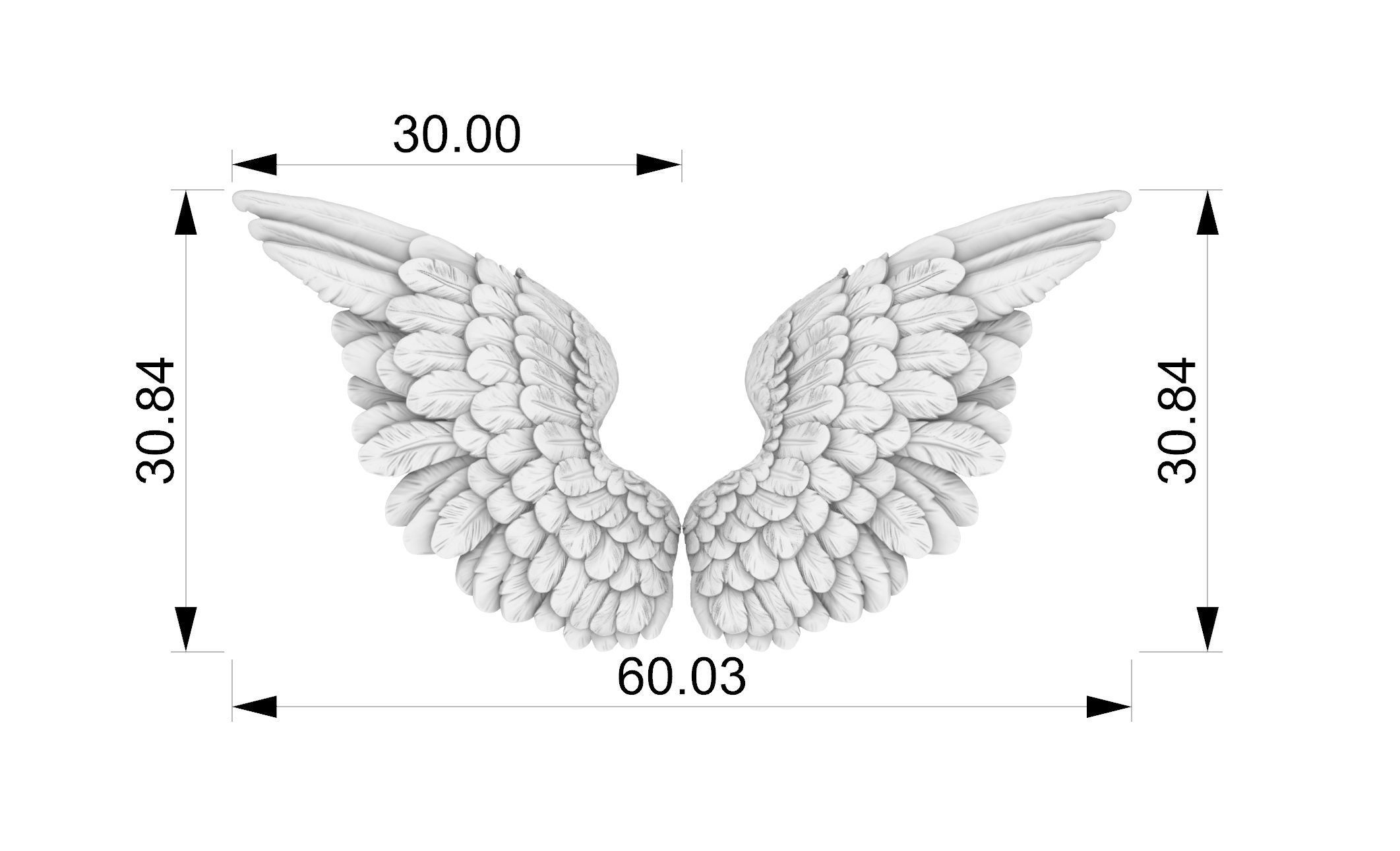 angel wings  3D print model_2